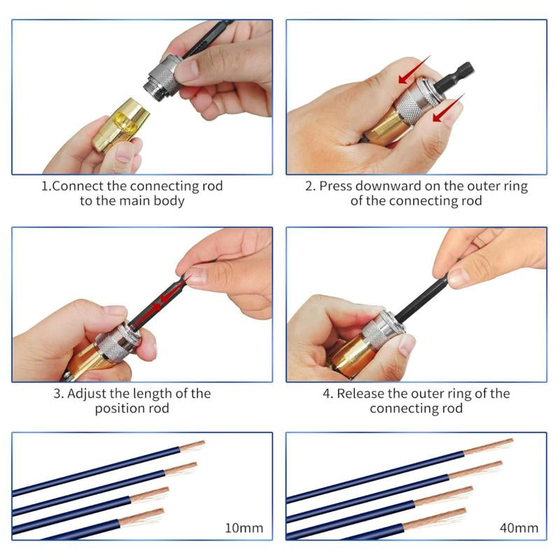 AWG Wire Stripper Tool, Wire Stripping & Twisting Tool, Wire Connectors, Electrical Tool & Power Tools Accessories, 6/8/10/12/14 Cable Quick Stripping Tools for Drill, Tools and Gadgets