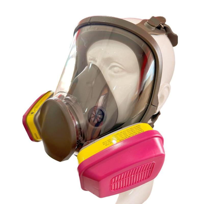 Reusable Anti-Fog Anti-Poison Mask with 2 Upgraded High-Efficiency Filters, Dust-Proof Anti-Gas Full Face Mask, Suitable for Painting, Woodworking, Construction, Grinding, Spraying, Chemicals, DIY