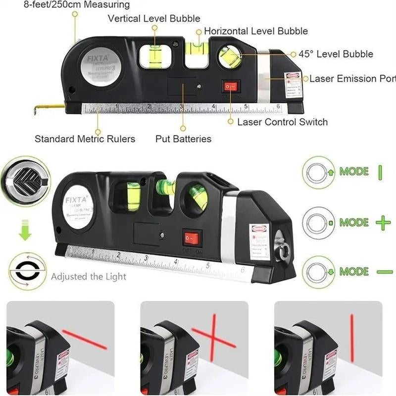 Multipurpose Laser Level Tools, Construction Tools, Summer Standard Laser Level Tool with 3 Line Modes, Laser Line Level Beam Tool, Portable Measuring Tool, Portable Hand Tools for Home & Office, Specialty Hand Tools, Work Equipment for Men