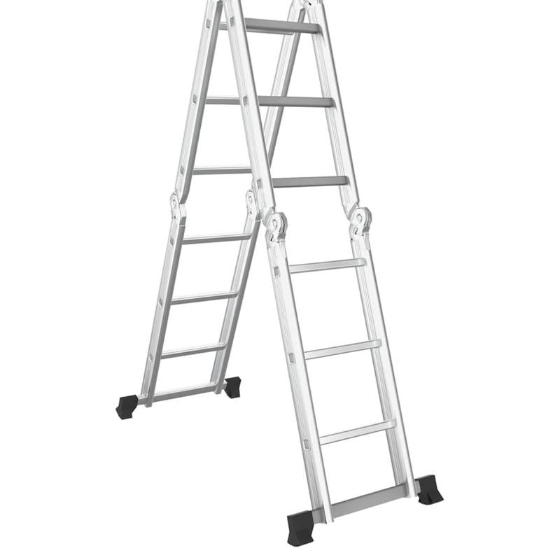 7-In-1 12 Ft Tall Folding Step Ladder, Max Load 330 Lbs, Lightweight Multi-Purpose Aluminium Ladder with Safety Locking Hinge, Heavy Duty