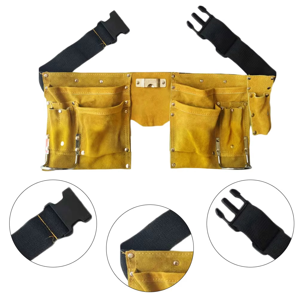 Leather Tool Belt Exquisite Carpenter Construction Quick Release Buckle Kits Electrician Belts Wear-Resistance Work Apron