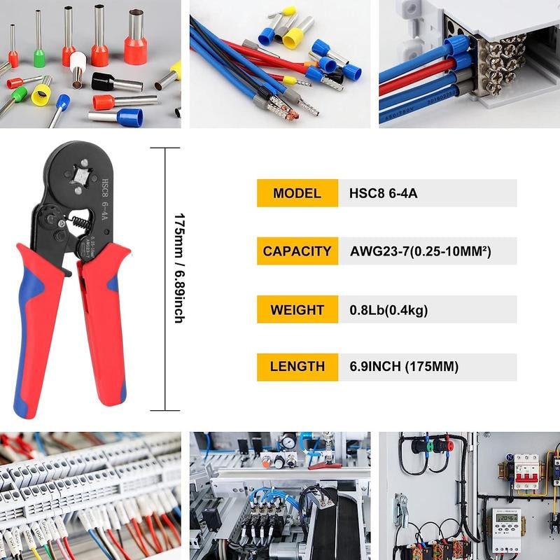 Multifunctional Wire Terminal Crimping Tool, 1 Set Wire Crimping Tool Kit, Wire Crimping Tool Kit with Box