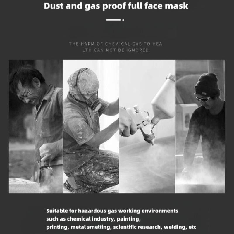 Reusable Anti-Fog Anti-Poison Mask with 2 Upgraded High-Efficiency Filters, Dust-Proof Anti-Gas Full Face Mask, Suitable for Painting, Woodworking, Construction, Grinding, Spraying, Chemicals, DIY