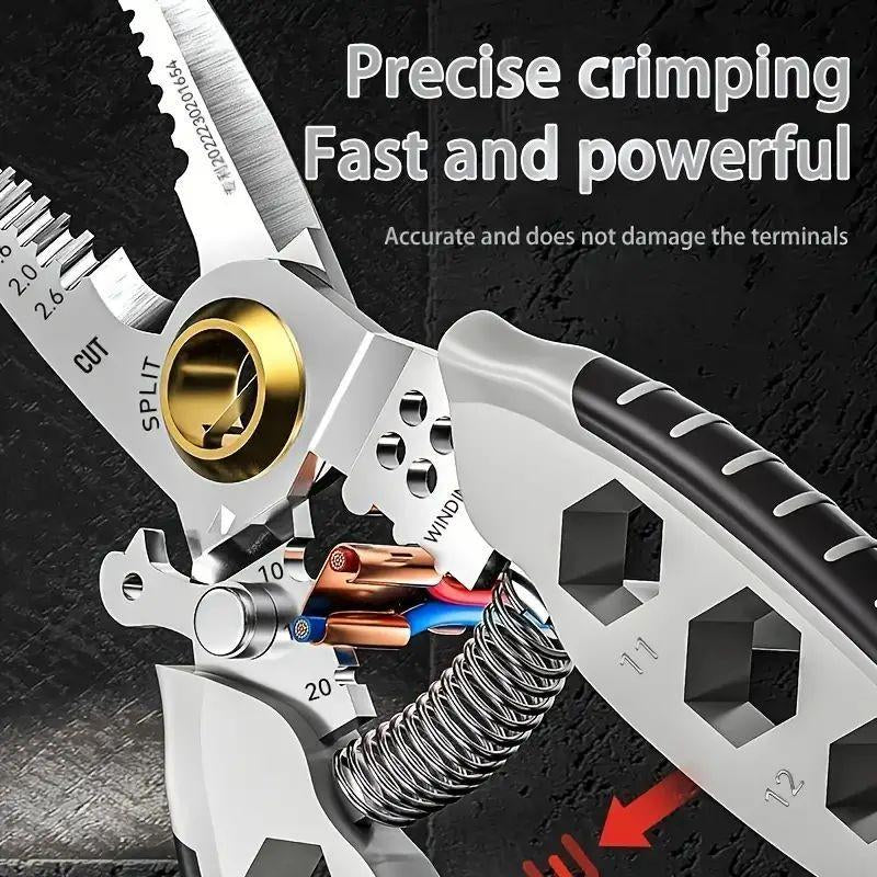 9 in 1 Sharp Cutting & Stripping Pliers Tools, Work Equipment for Men, Cool Mechanic Tools, Multifunctional Labor-Saving Quick Stripping Pliers Tool for Spring, Thick Spring Stripping Pliers for Mechanical Maintenance