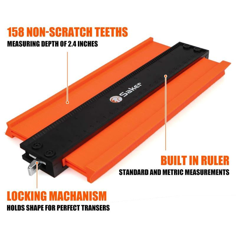 Contour Gauge Profile Tool, Precisely Irregular Shape Duplicator, DIY Construction Wood Marking Tool with Adjustable Lock, Measuring Tool