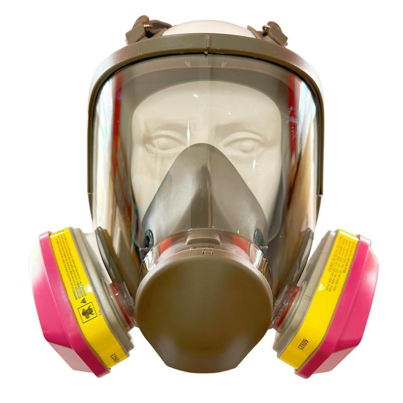 Reusable Anti-Fog Anti-Poison Mask with 2 Upgraded High-Efficiency Filters, Dust-Proof Anti-Gas Full Face Mask, Suitable for Painting, Woodworking, Construction, Grinding, Spraying, Chemicals, DIY