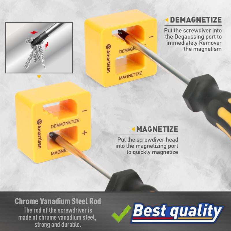 Magnetic Screwdriver Tools Set with Storage Case, Construction Tools, Slotted Phillips Hex Torx Bits Precision Screwdriver Rod Tool Set, Automotive Mechanic Tools, Summer Essentials