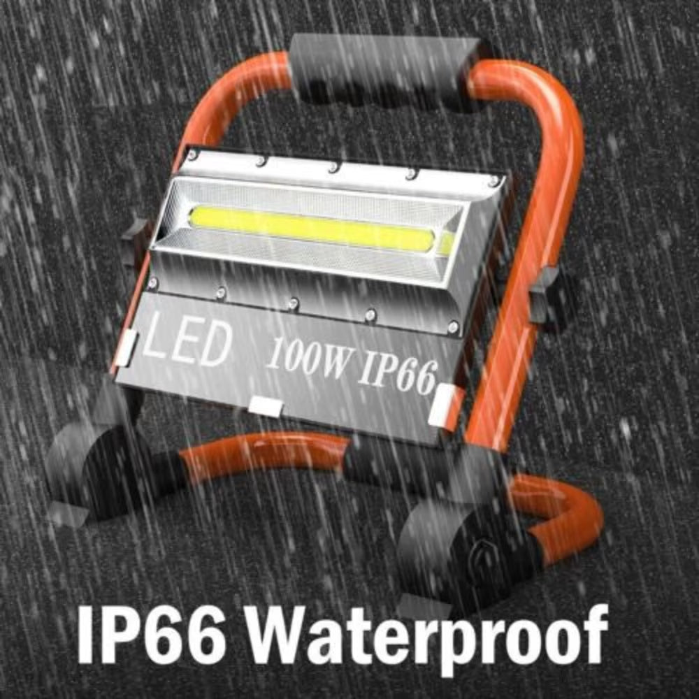 100W LED Rechargeable Work Site Od Light Mobile Portable IP66 Camping Lamp UK