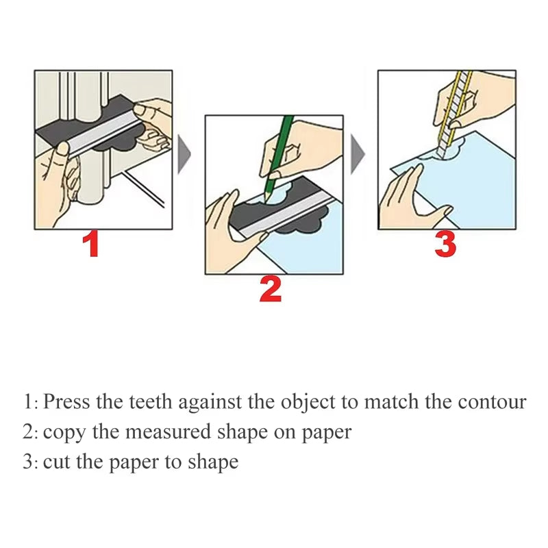 Contour Gauge Cutting Template Measuring Instrument Woodworking Tool Wood Measure Ruler Construction Contour Tool