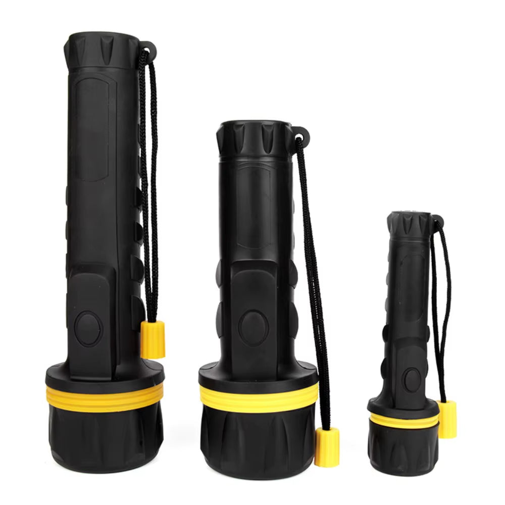 Super Bright Battery Operated Rubber LED Torches Spotlight Camping Hand Light Flashlight Toch