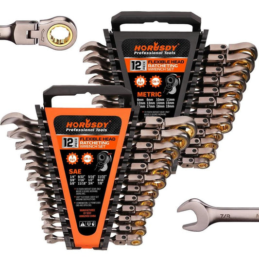 HORUSDY Flex-Head Ratcheting Combination Wrench Set Wrench Set Combination Wrench Tool Kit