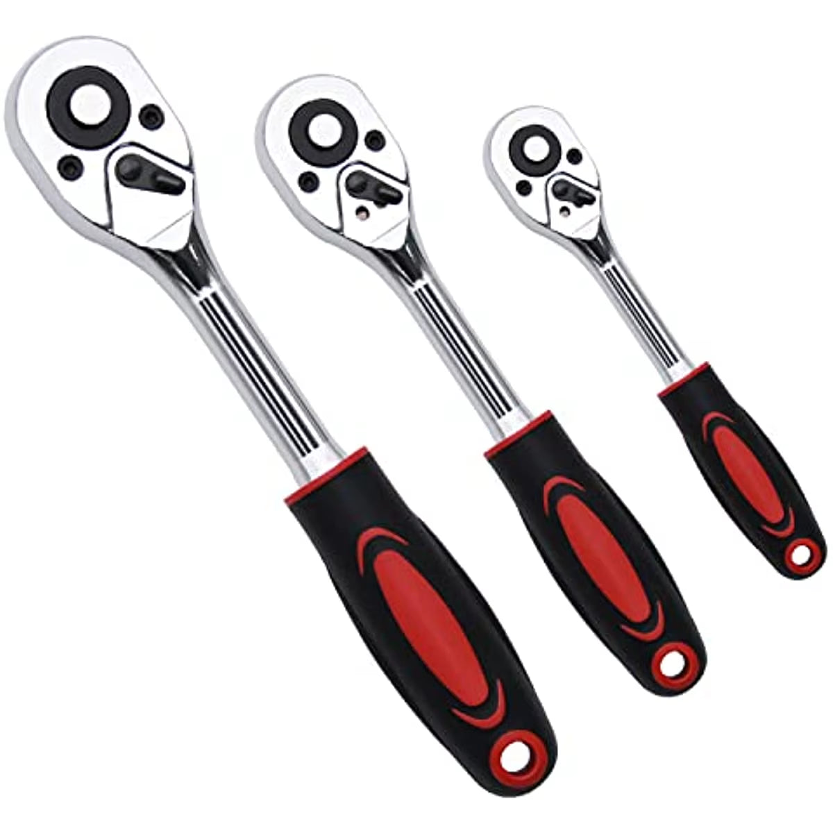 Drive Ratchet Handle, Professional Heavy Duty Ratchet Set, Quick-Release Reversible, Premium Chrome Vanadium Steel Construction