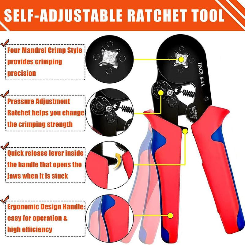 Multifunctional Wire Terminal Crimping Tool, 1 Set Wire Crimping Tool Kit, Wire Crimping Tool Kit with Box