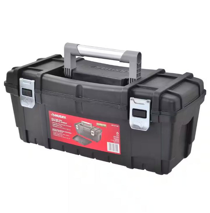 Husky 24 In. Hand Tool Box in Black