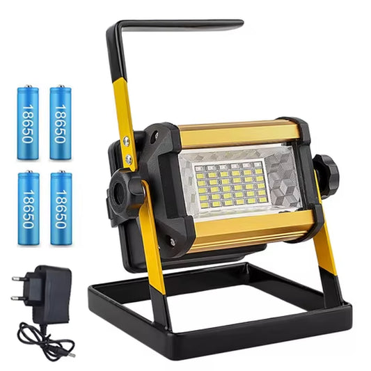 50W Flood Light Outdoor Portable LED Reflector Spotlight Rechargeable Projector Floodlight Construction Lamp