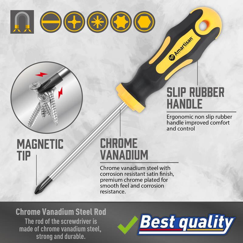 Magnetic Screwdriver Tools Set with Storage Case, Construction Tools, Slotted Phillips Hex Torx Bits Precision Screwdriver Rod Tool Set, Automotive Mechanic Tools, Summer Essentials