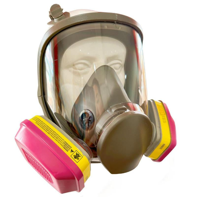 Reusable Anti-Fog Anti-Poison Mask with 2 Upgraded High-Efficiency Filters, Dust-Proof Anti-Gas Full Face Mask, Suitable for Painting, Woodworking, Construction, Grinding, Spraying, Chemicals, DIY