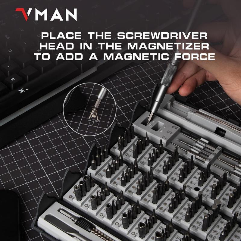 128-In-1 Precision Screwdriver Set, 1 Set Portable Repair Tool Set, Professional Multi-Tool Kit with S2 Magnetic Screwdriver Bits for Computers, Phones, Watches, Gift Sets for Men